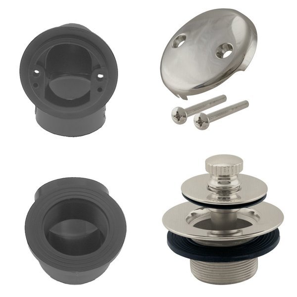 Pull & Drain Sch. 40 ABS Plumber's Pack W/ Two-Hole Elbow in Stainless Steel, Westbrass, Mfr#: D574-20